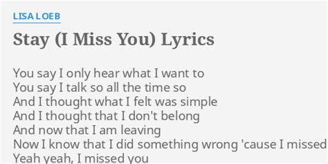 stay i miss you lyrics